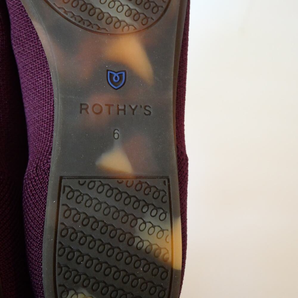 Rothy's Women's 6 Flats Max Square Mary Jane Plum Purple Shoes NEW - Picture 10 of 10